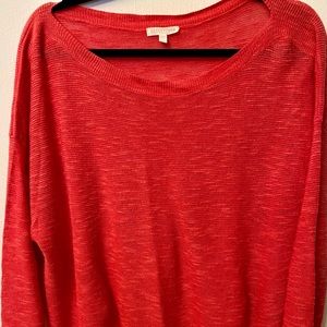 Eileen Fisher linen blend sweater orange boatneck